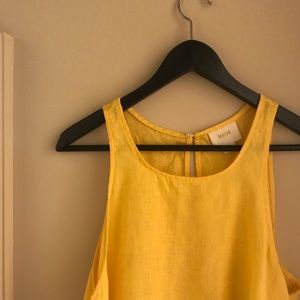 Anthropologie Maeve Yellow Linen Tank Sz M